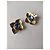 Orecchini Yves Saint Laurent dorati martellati con cabochon in vetro blu D'oro - vista 3