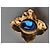 Orecchini Yves Saint Laurent dorati martellati con cabochon in vetro blu D'oro - vista 4