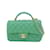 Chanel Matelasse Chain Shoulder Bag Green Navy blue Leather  ref.1454736