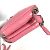 Borsa a spalla in pelle rosa Prada - vista 6