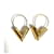 Louis Vuitton Gold V Logo Stud Earrings Golden  ref.1456479