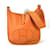 Hermès Bolso de hombro con logo H de punching Hermes Naranja Cuero  ref.1456865