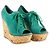 Wedge in suède verde con suola in sughero Gianvito Rossi
