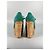 Wedge in suède verde con suola in sughero Gianvito Rossi - vista 6