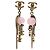 Pendientes de cadena de piedra de color Chanel Coco Mark Rosa Dorado