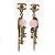 Pendientes de cadena de piedra de color Chanel Coco Mark Rosa Dorado - vista 2
