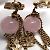 Pendientes de cadena de piedra de color Chanel Coco Mark Rosa Dorado - vista 6