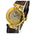 Relógio de pulso quartz Cartier 590002 Dourado Couro  ref.1463136