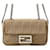 Fendi Chain Shoulder Bag Midi Baguette Beige Cloth  ref.1463768