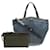 Prada Denim- und Leder-Tote-Bag Blau Khaki John  ref.1463962