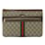 Borsa Clutch Gucci Second Ophidia GG Supreme Marrone Beige Tela  ref.1464372