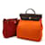 Hermès Hermes Airbag Ad PM Rucksack Backpack Handbag Red Orange Dark brown Leather Cloth  ref.1464427