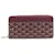 Goyard MATIGNON APM ZIP GM Long Wallet Dark red Leather Cloth  ref.1464502