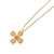 Chanel Gold Rhinestone Clover Motif Necklace Golden Metal  ref.1465637