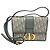 Borsa a spalla in pelle grigia Christian Dior Marrone