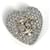 Broche en forma de corazón con strass Chanel 20S Plata  ref.1467077