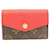 Louis Vuitton Monogram Multicart Sarah Coquelicot Card Case Red Leather Cloth  ref.1467365