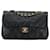 Chanel Coco Mark Double Flap Matelassé Schultertasche mit Kette Schwarz Leder  ref.1467518