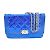 Borsa a spalla in pelle blu Chanel