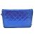 Borsa a spalla in pelle blu Chanel - vista 2