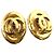 Vintage Gold Clip Ohrringe von Chanel Golden