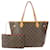 Bolso tote Neverfull MM de Louis Vuitton Castaño Cuero Charol Lienzo  ref.1469966