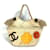 Sac tote Chanel CC Mark Clover Flower Toile Beige  ref.1470079