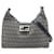 Fendi Zucchino FF Hardware Schultertasche aus Leder und Canvas Marineblau Leinwand  ref.1470156