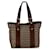 Fendi Zucchino Handbag Tote Bag Brown Beige Leather Cloth  ref.1471341