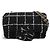 Borsa a Spalla Chanel Mini Matelassé Tweed Camelia Nero
