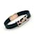 Pulseira charm feminina Yves Saint Laurent Preto Couro Metal  ref.1472938