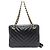 Bolsa de ombro Chanel em couro de cordeiro V-Stitch com corrente Preto - vista 2