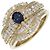 Autre Marque Au750 Saphir-Diamantring Golden