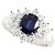 Autre Marque Platin-Saphir-Ring PT900 2,44 ct mit Diamanten Blau