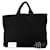 Prada Drill Triangle Plate Tote Bag Schwarz Leinwand  ref.1479507