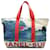 Sac tote haute saison Chanel Surf Line Cuir Toile Rouge Bleu Écru  ref.1479573