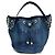 Chanel Raffia Leder Zugband Schultertasche A57536 Blau