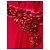 Jenny Packham Abito da sera in chiffon e satin "Lilly" in rosso ciliegia - vista 5