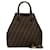 Borsa a spalla Fendi Zucca Marrone Pelle Tela  ref.1484953