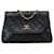 Timeless Bolso de Hombro Trapezoide Coco Mark Matelassé de Chanel Negro Cuero  ref.1484984