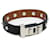 Hermès Hermes Mini Dog Square Crew Bangle Brown Black Silvery Leather Metal  ref.1485110