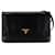 Prada Black Saffiano Metal Flap Wallet With Strap Leather  ref.1485213