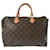 Bolsa Louis Vuitton Monogram Speedy Bandoulière 35 Marrom Preto Monograma Couro envernizado  ref.1485581