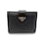 Prada Saffiano Bi-Fold Geldbörse Schwarz Leder  ref.1485741