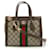 Bolsa tote GG Ophidia pequena da GUCCI Marrom Bege Couro Plástico  ref.1486059