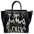 Luggage Céline Borsa a mano Celine Shopper Nero Bianco sporco Pelle Tela  ref.1486431