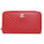 Chanel V-Stitch Coco Mark Long Wallet Red Leather  ref.1486777