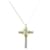 Tiffany & Co Tiffany Necklace Signature Cross Silvery Silver Yellow gold  ref.1488692