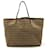 Fendi Zucca Muster Tote Bag Beige Dunkelbraun Leder Leinwand  ref.1488930