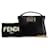 Fendi Nano Peekaboo Chaîne Sac à Épaule Charm Cuir Noir  ref.1489045